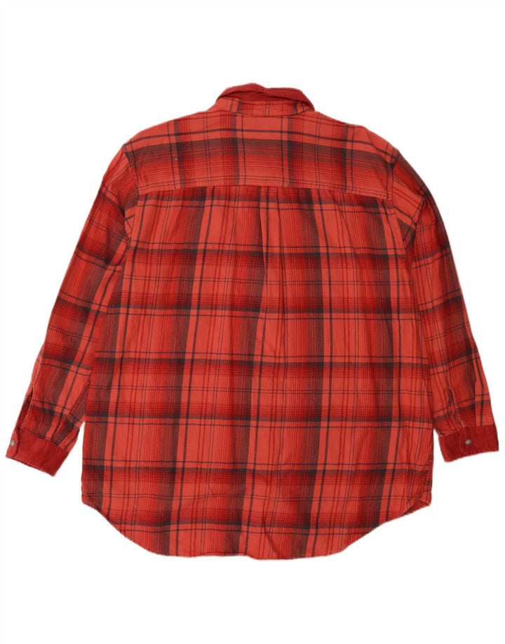EDDIE BAUER Damen Flanellhemd UK 16 Große rot karierte Baumwolle