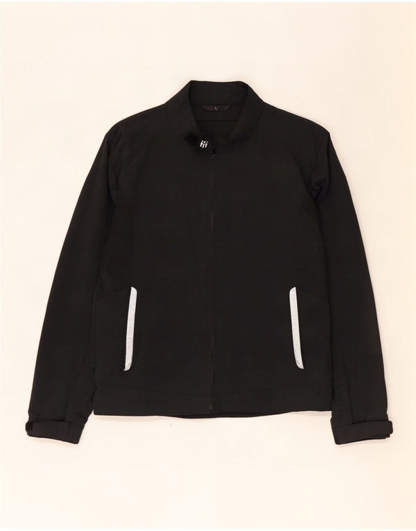 Vintage Damen Racer Jacke UK 14 Große schwarze Bikerjacke