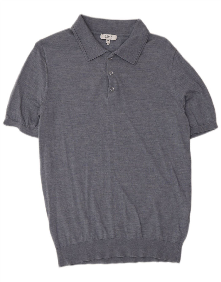 Reiss Herren-Poloshirt aus mittelblauer Wolle
