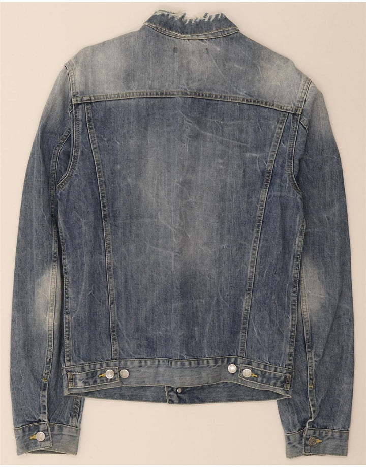 DANIELE ALESSANDRINI Boys Distressed Denim Jacket 15-16 Years Blue Cotton Vintage Daniele Alessandrini and Second-Hand Daniele Alessandrini from Messina Hembry 