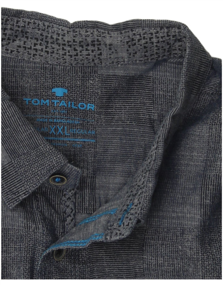 TOM TAILOR Herrenhemd 2XL Marineblau Geometrisch