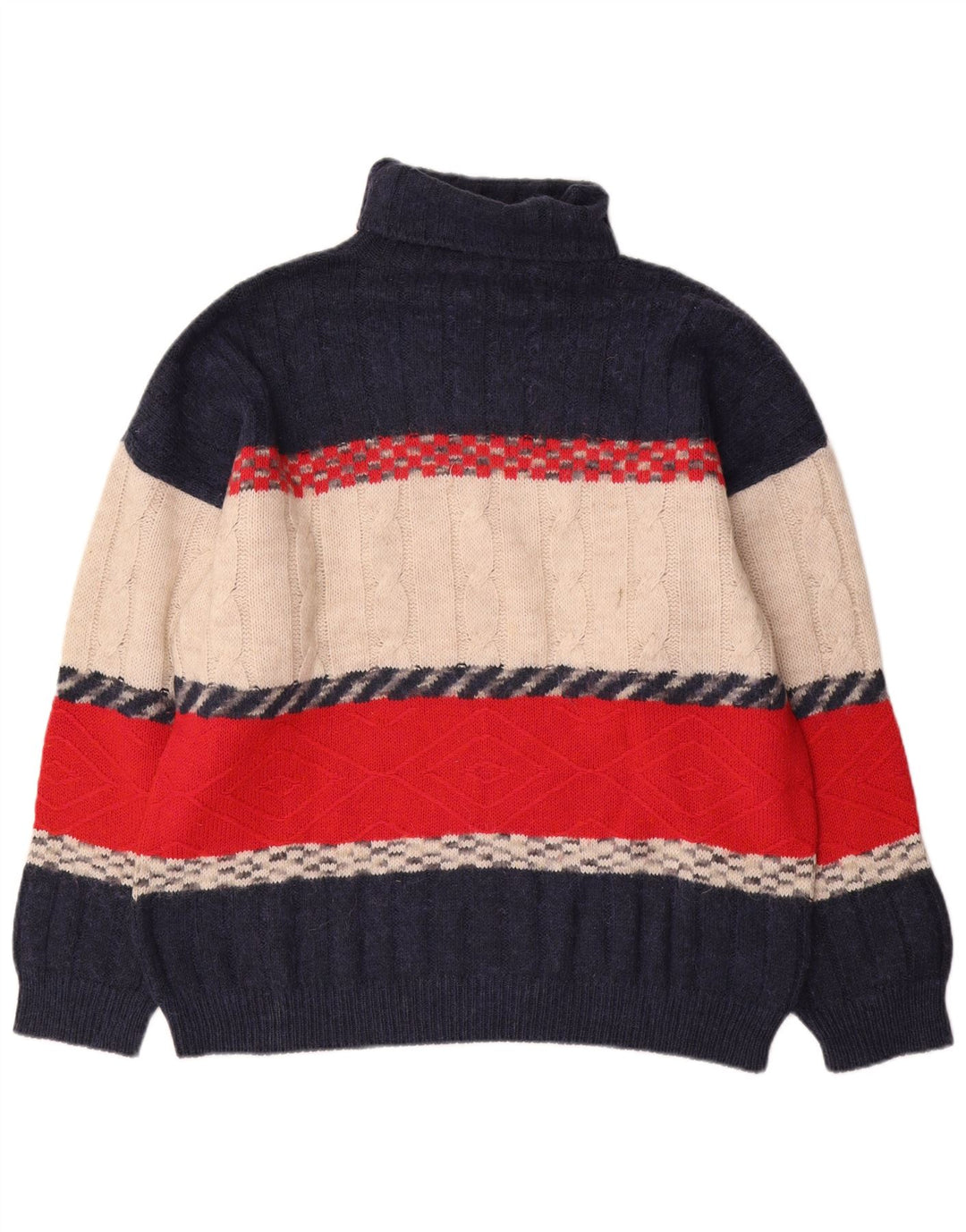 Kappa Herren-Pullover mit Rollkragen, XL, marineblau, Colourblock-Wolle