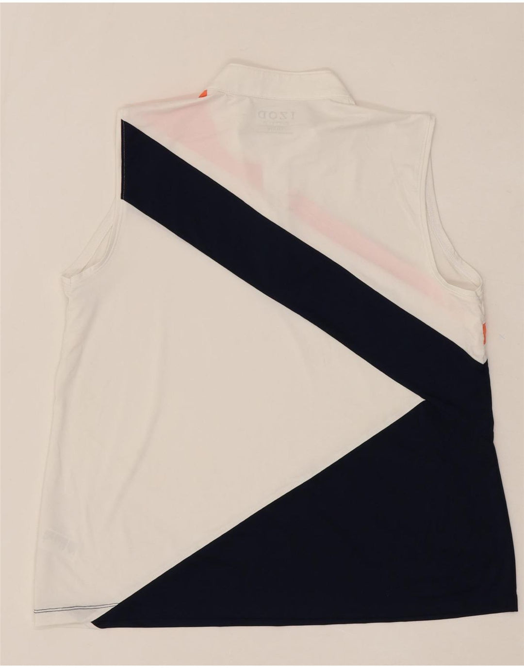 IZOD Womens Golf Zip Neck Vest Top UK 20 2XL White Colourblock Polyester Vintage Izod and Second-Hand Izod from Messina Hembry 