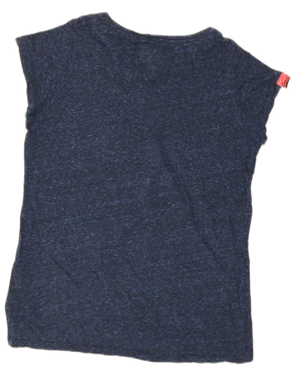 Superdry Grafik-T-Shirt-Oberteil für Damen, UK 10, Größe S, Marineblau, Baumwolle