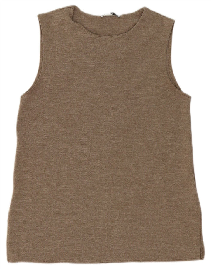 Zara Damen Weste Top UK 10 Small Beige