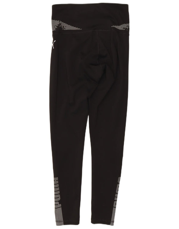 Puma Womens Graphic Leggings UK 6 XS Schwarz gepunktetes Polyester