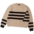 Marks & Spencer Damen Pullover mit Rundhalsausschnitt, UK 14, Mittelgrau gestreift
