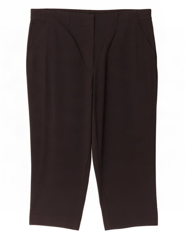 Marks & Spencer Womens Capri Trousers UK 20 2XL W36 L21 Black Cotton