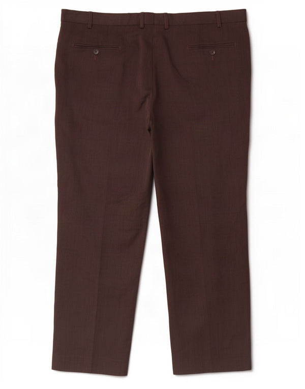 Marks & Spencer Mens Straight Chino Trousers W42 L29 Brown Polyester