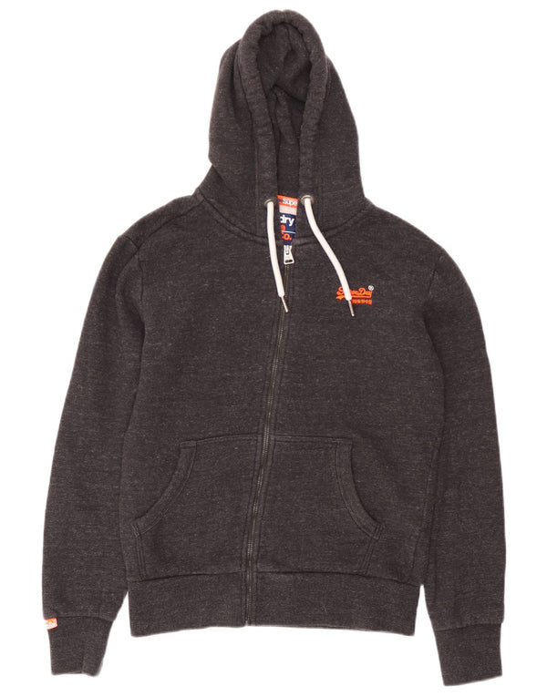 Superdry Herren-Kapuzenpullover mit Reißverschluss, XS, grau gefleckte Baumwolle