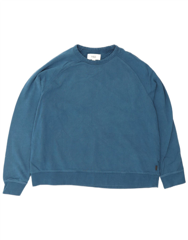 Marks & Spencer Herren Sweatshirt Pullover XL Blau Baumwolle