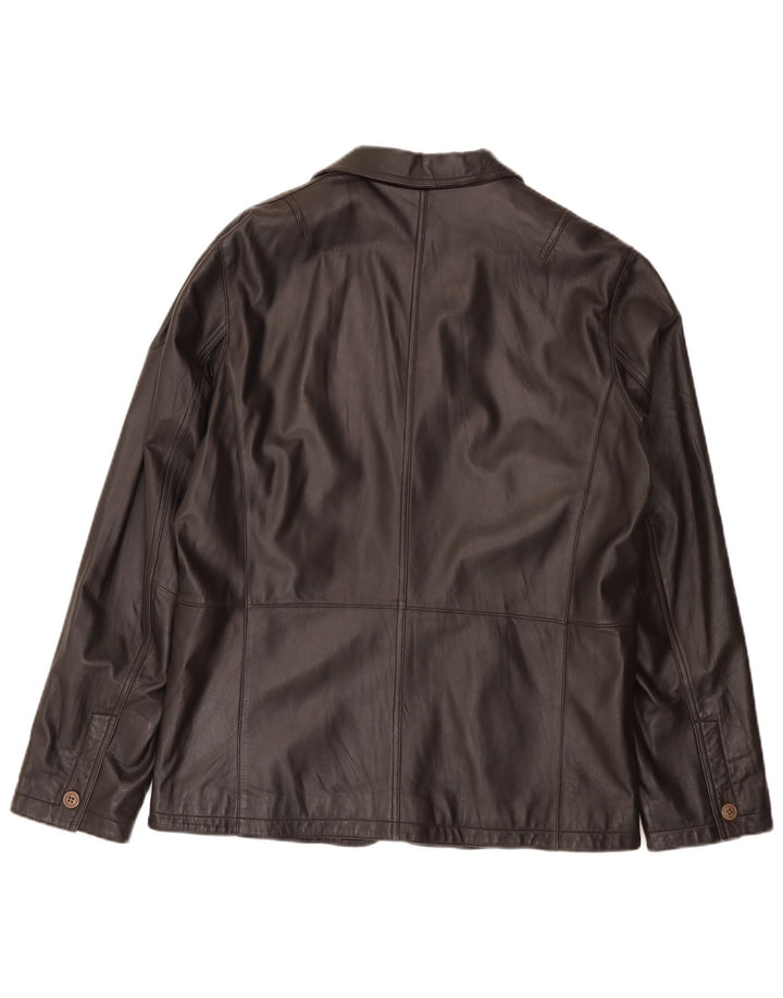 John Barritt Herren 2-Knopf-Lederblazer IT 52 XL Braunes Leder