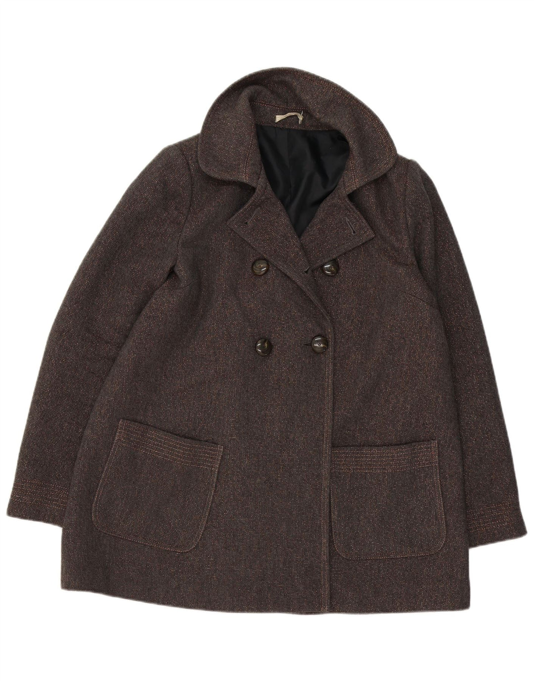Vintage Damen Pea Coat UK 18 XL Braun