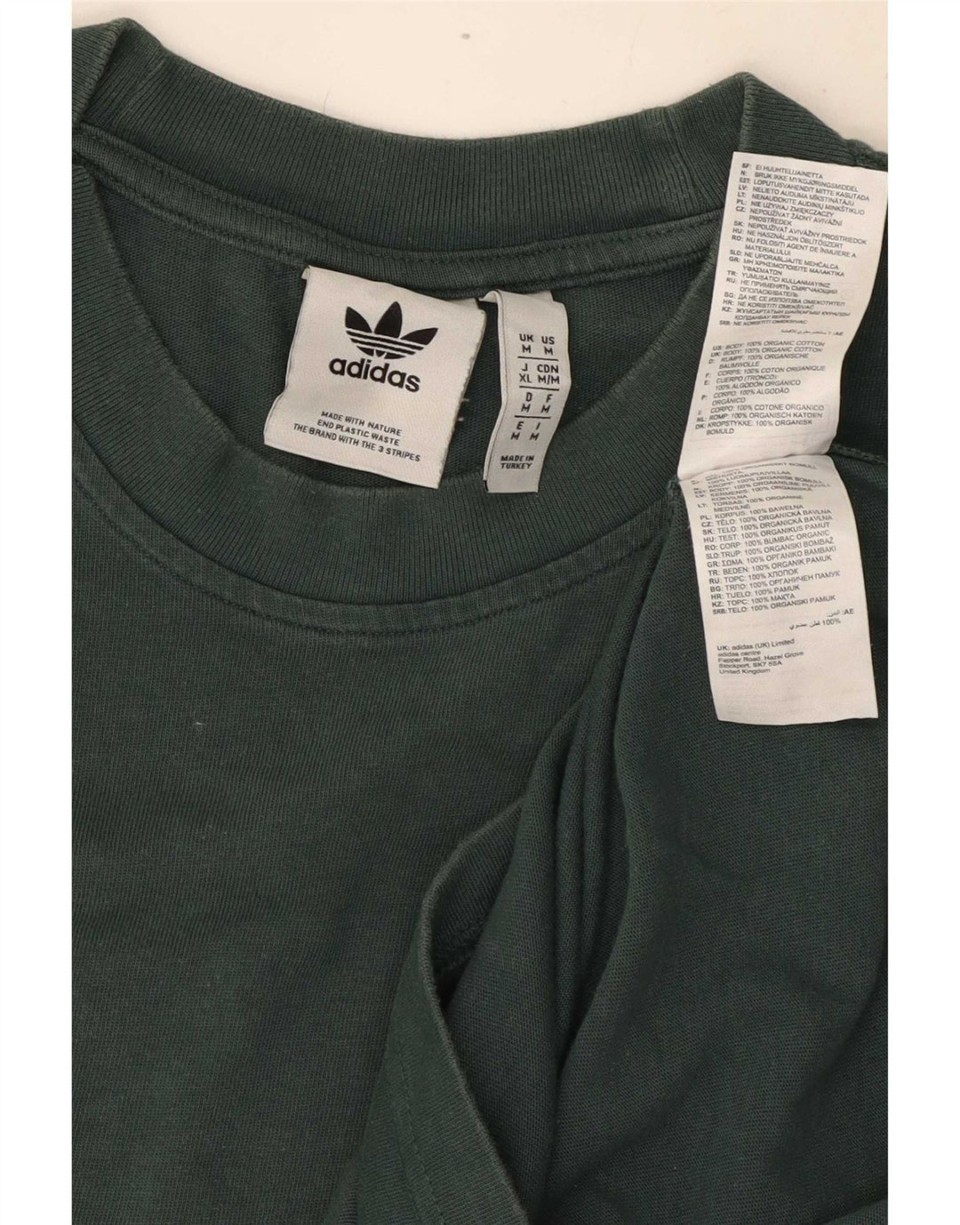 Adidas Herren T-Shirt Top mittelgrüne Baumwolle