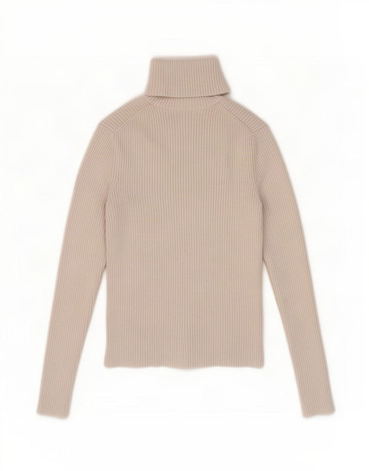 Zara Damen Crop Bluse Top UK 8 Small Beige