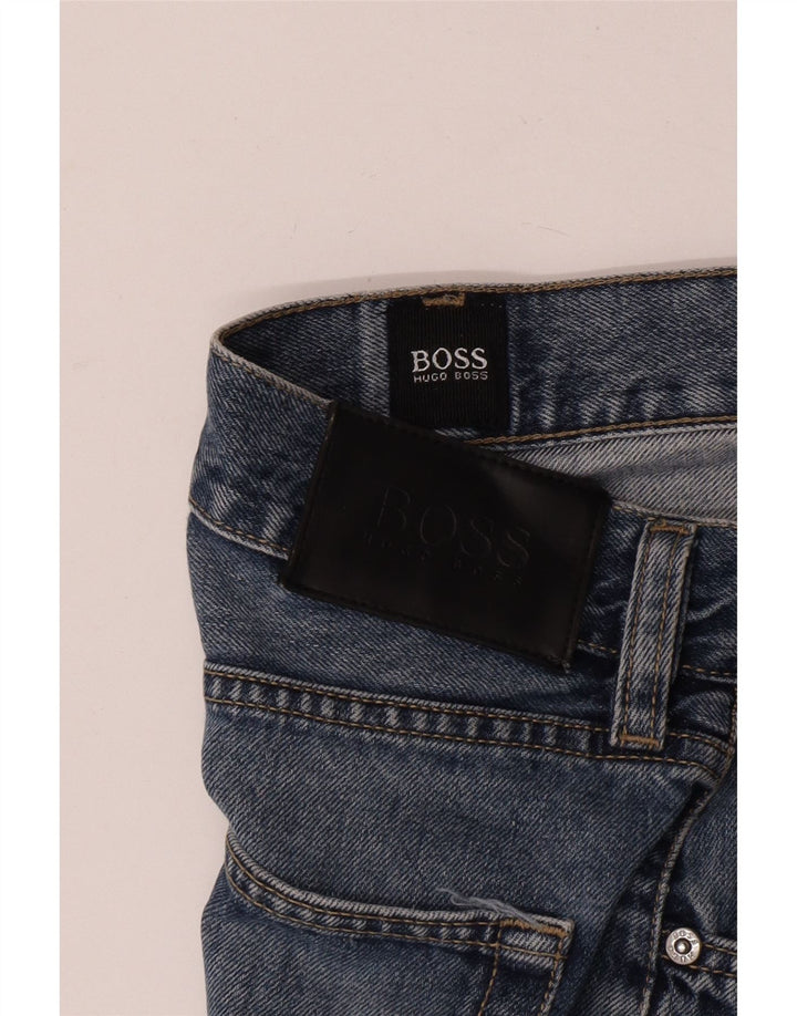 Hugo Boss Herren Tapered Jeans W34 L32 Blaue Baumwolle