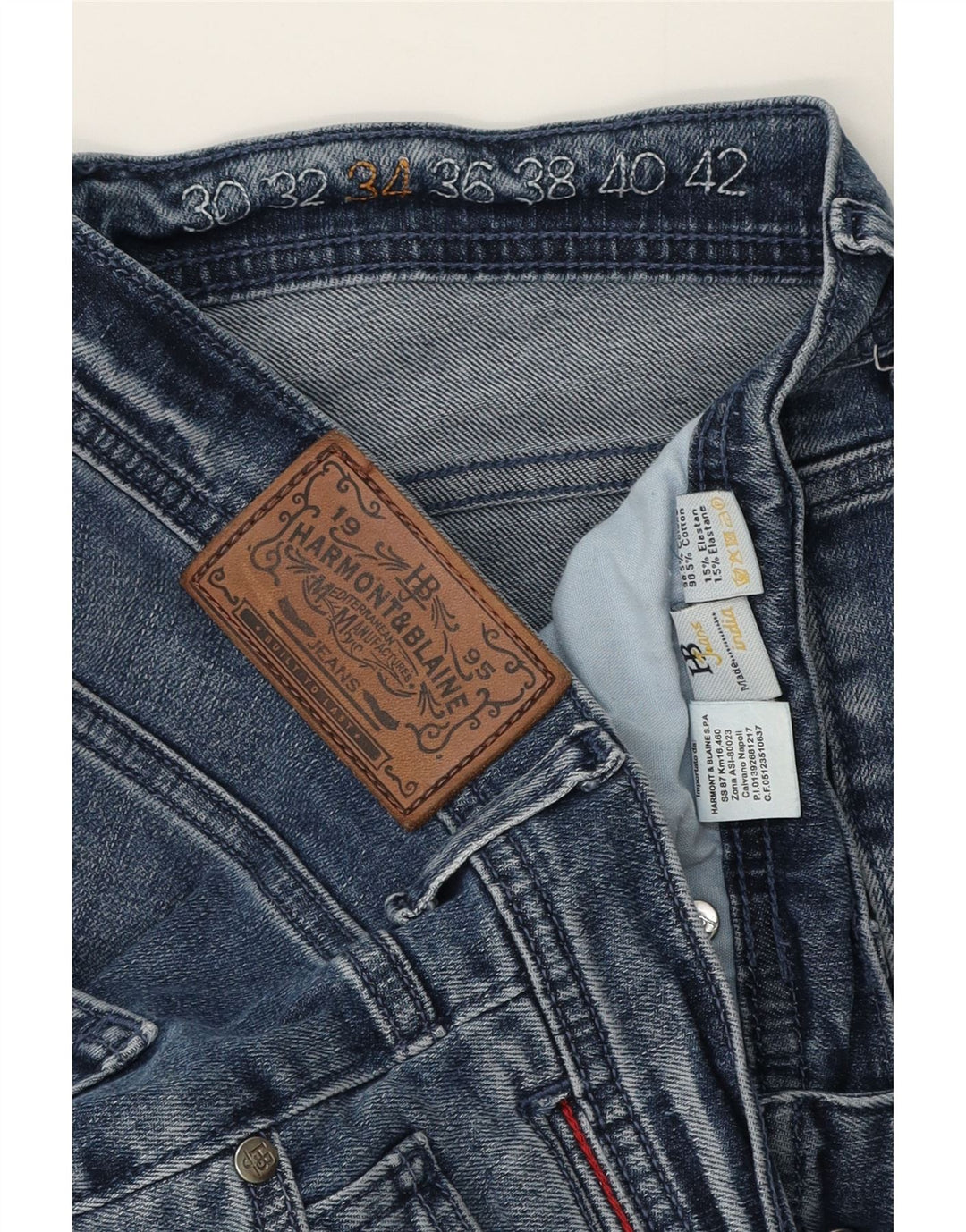 Harmont & Blaine Herren Slim Jeans W34 L30 Blaue Baumwolle