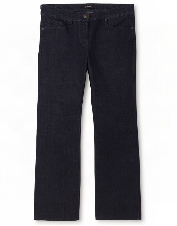 Marks & Spencer Damen Bootcut Jeans UK 12 Medium W30 L28 Marineblau Baumwolle