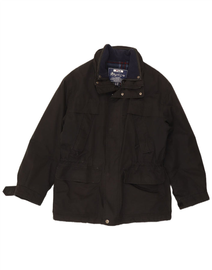 Fila Herren Utility Jacke IT 48 Mittelschwarzes Polyester