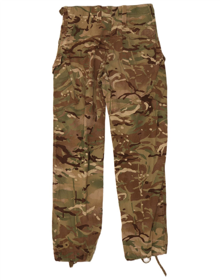 Vintage Herren Straight Cargo Hose W30 L32 Khaki Camouflage Polyester