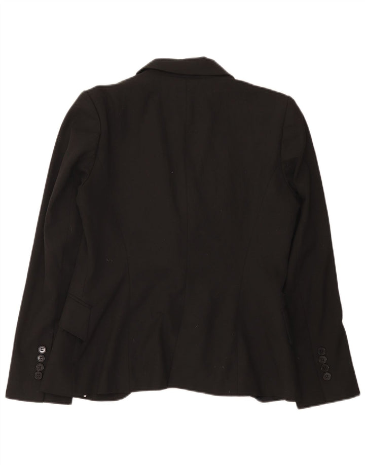 Zara Damen 1-Knopf-Blazerjacke EU 40 Mittelschwarzes Polyester