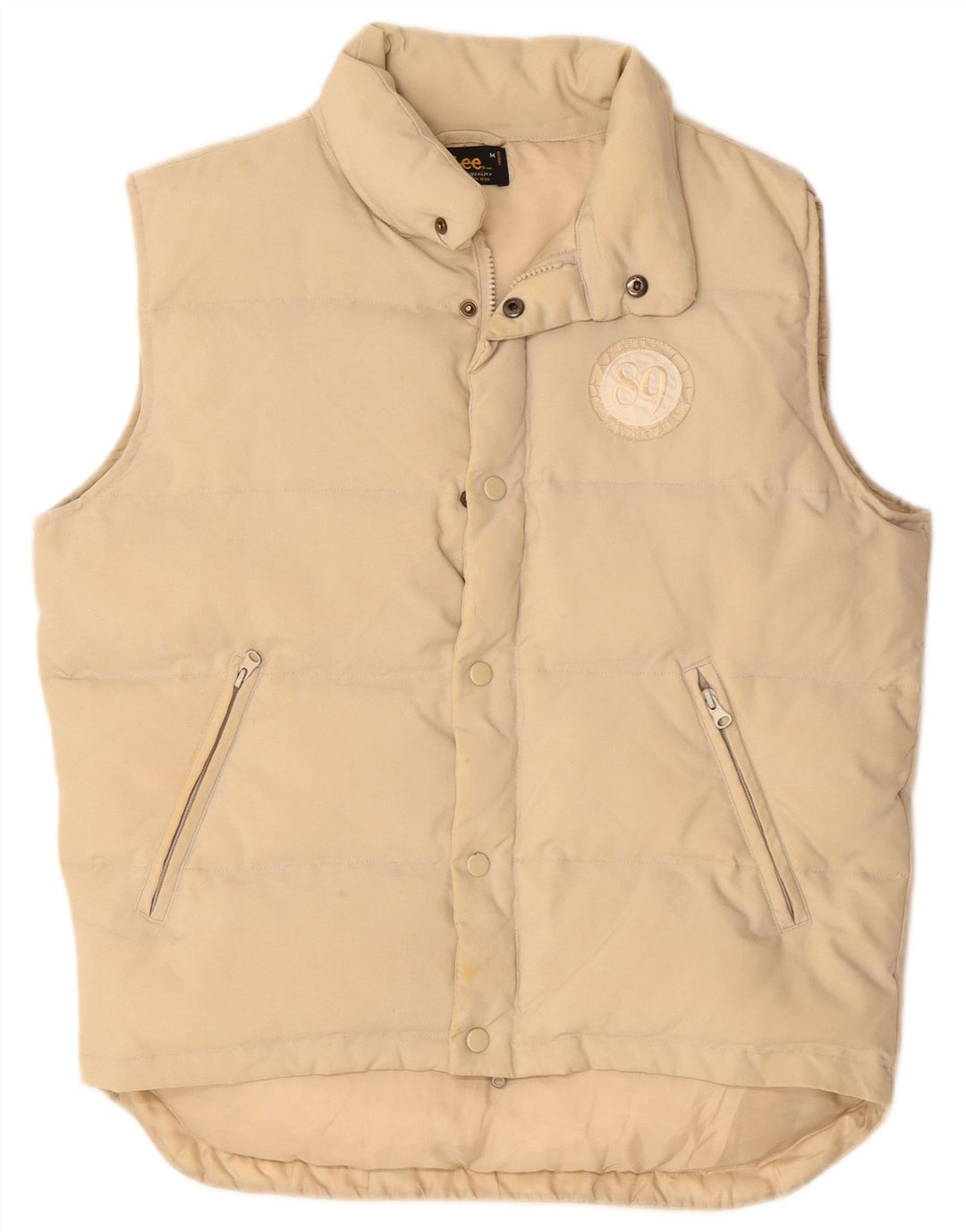 Lee Herren Wattierte Weste UK 38 Medium Beige Polyamid