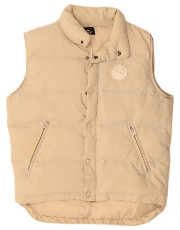 Lee Herren Wattierte Weste UK 38 Medium Beige Polyamid