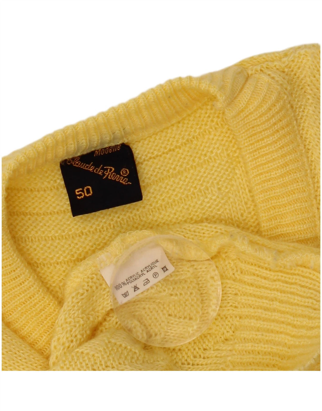 CLAUDE DE PIERRE Herren-Pullover mit V-Ausschnitt IT 50 Mittelgelbes Acryl