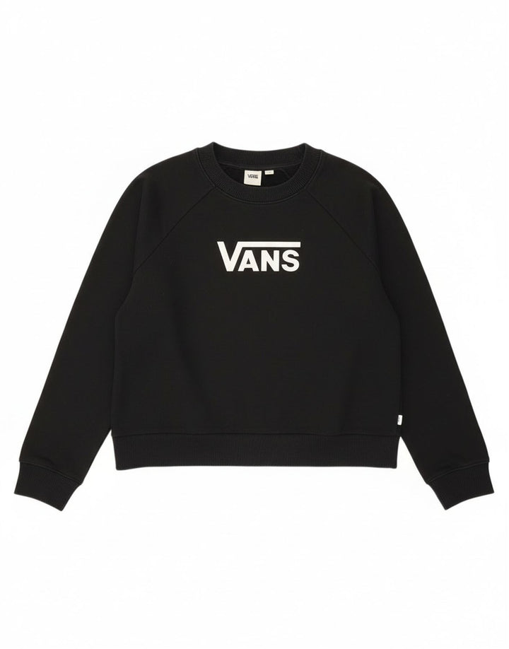 Vans Damen Crop Graphic Oversized Sweatshirt Pullover UK 14 Medium Schwarz
