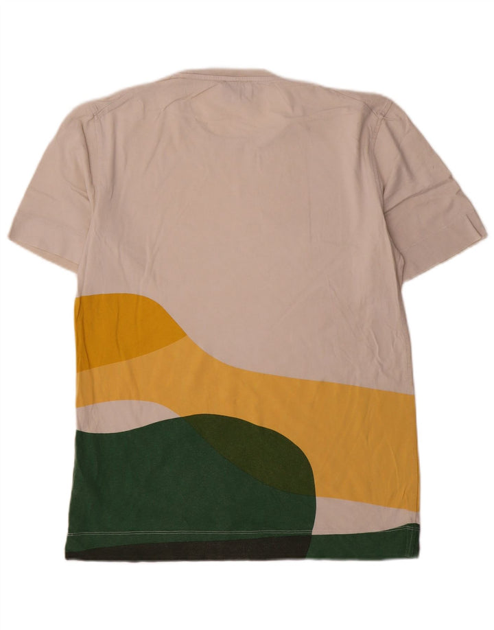 Jigsaw Herren T-Shirt Top Small Weiß Colourblock Baumwolle