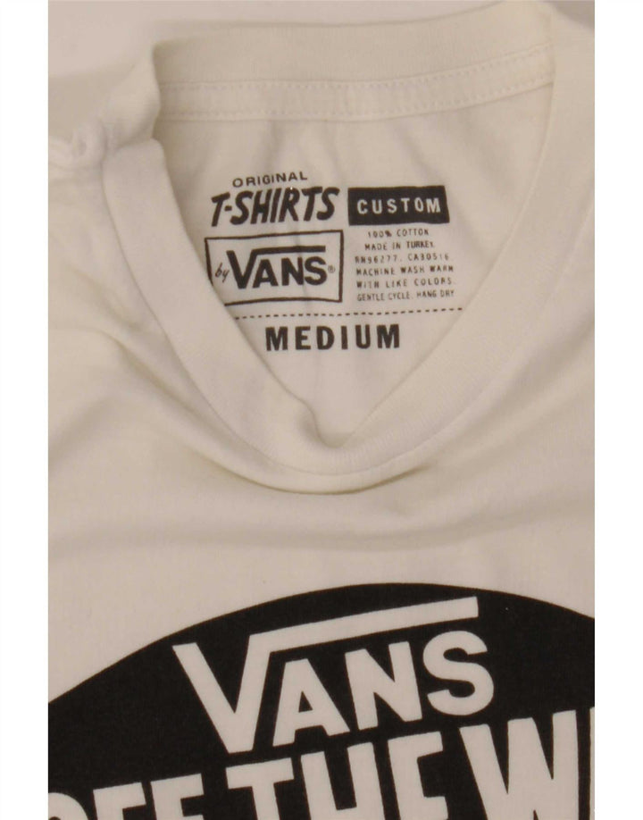 Vans Herren Custom Fit Grafik-T-Shirt-Oberteil aus mittelweißer Baumwolle