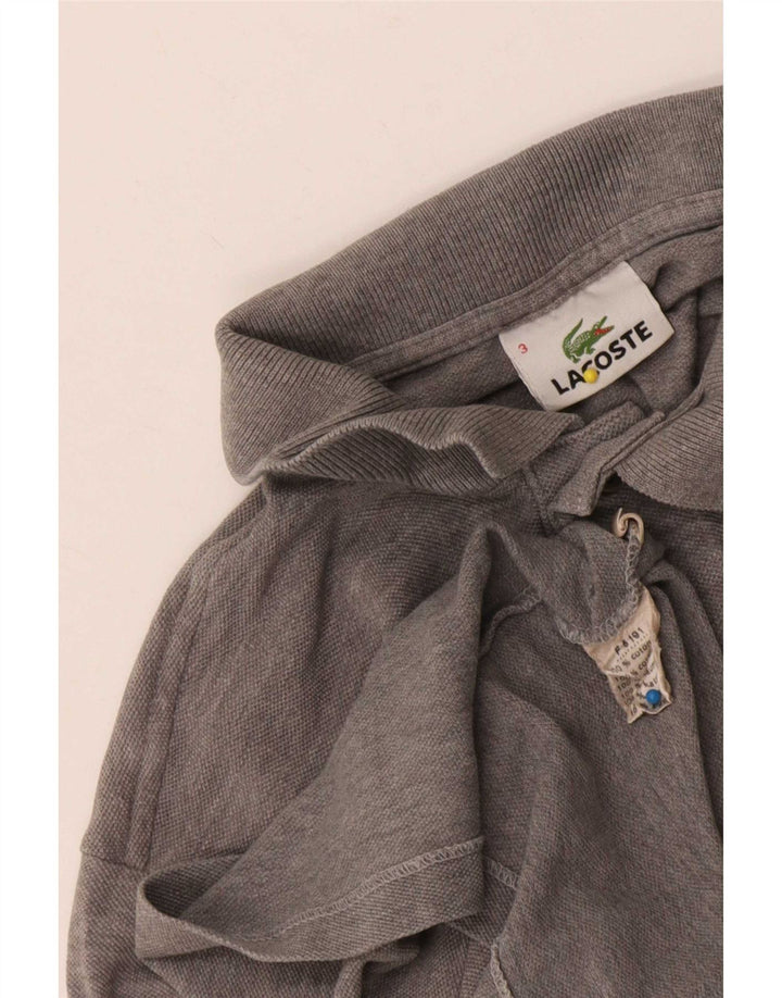 Lacoste Herren-Poloshirt, Größe 3, mittelgraue Baumwolle