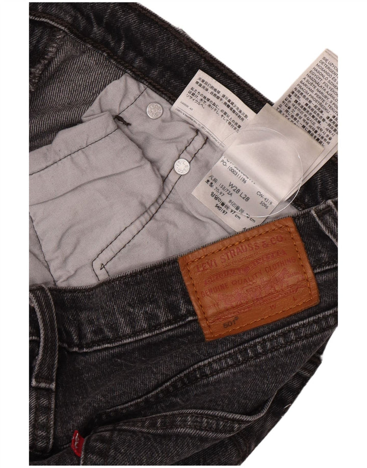 Levi's Damen 501 Straight Jeans W28 L28 Graue Baumwolle