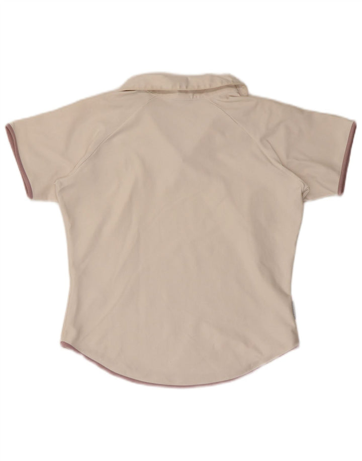 NIKE Damen Dri Fit Crop Poloshirt US 8/10 Mittelweißes Polyester