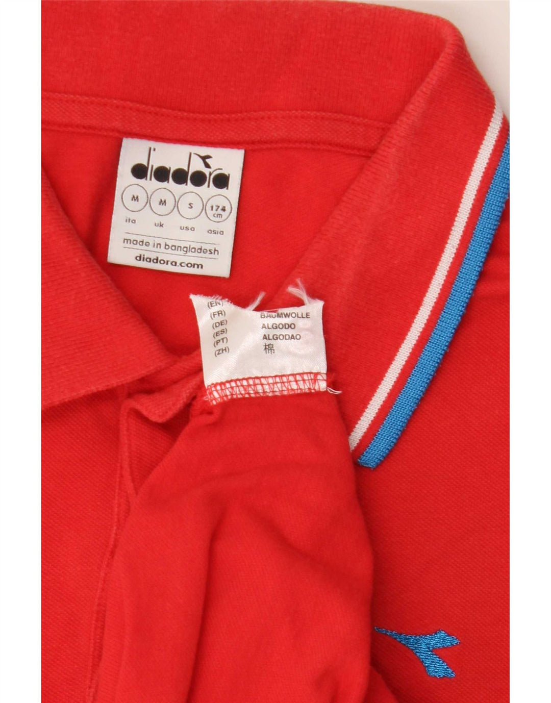 Diadora Herren-Poloshirt aus mittelroter Baumwolle
