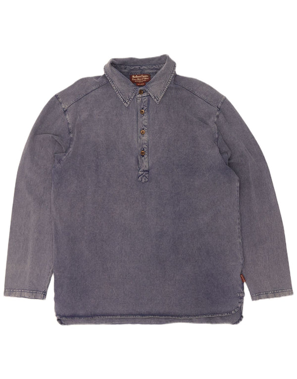 Marlboro Classics Herren Pullover Hemd 2XL Marineblau Baumwolle