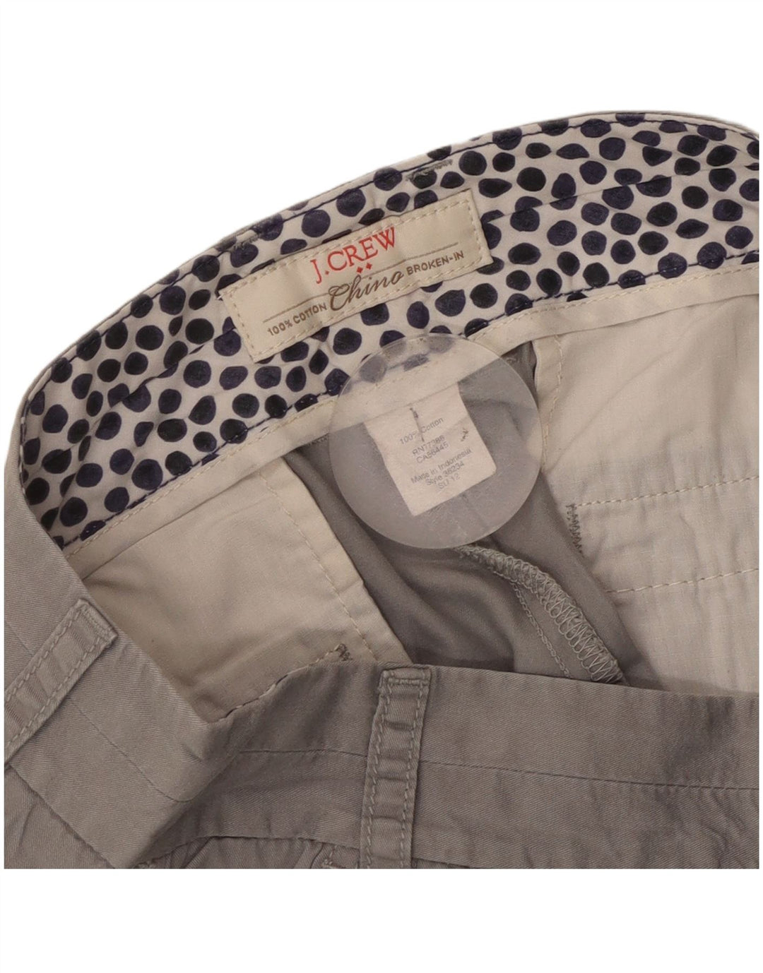 J. Crew Damen Chinoshorts W30 mittelgraue Baumwolle
