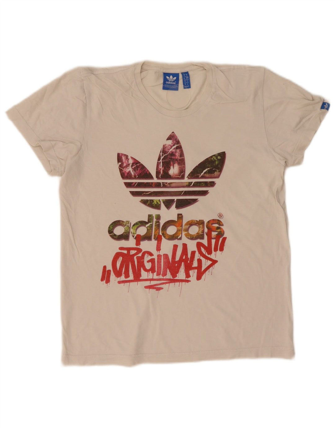 ADIDAS Herren Grafik T-Shirt Top Small Weiß