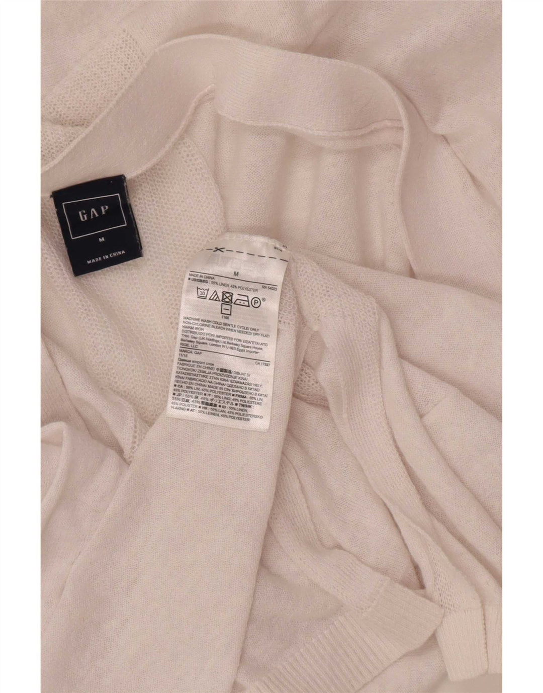 Offener Damen-Cardigan von Gap, Gr. 14, Mittelweiß, Leinen