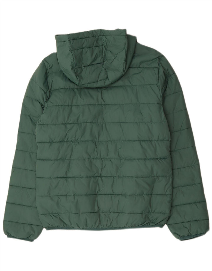 Lyle & Scott Wattierte Jungenjacke mit Kapuze, 15–16 Jahre, grünes Polyamid