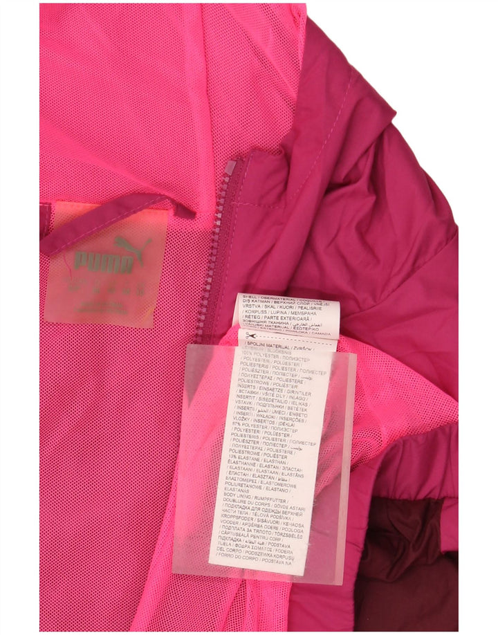 PUMA Damen Übergroße Kapuzen-Regenjacke UK 10 Small Pink Colourblock