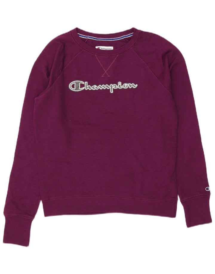 Champion Damen-Sweatshirt mit Grafik-Übergröße, Gr. 10, Größe S, Lila