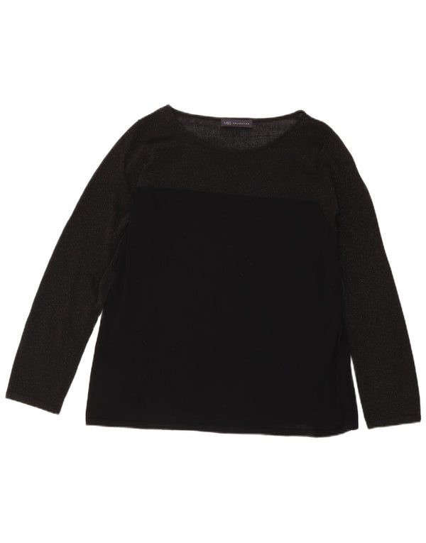 Marks & Spencer Damen Top Langarm UK 18 XL Schwarz Viskose