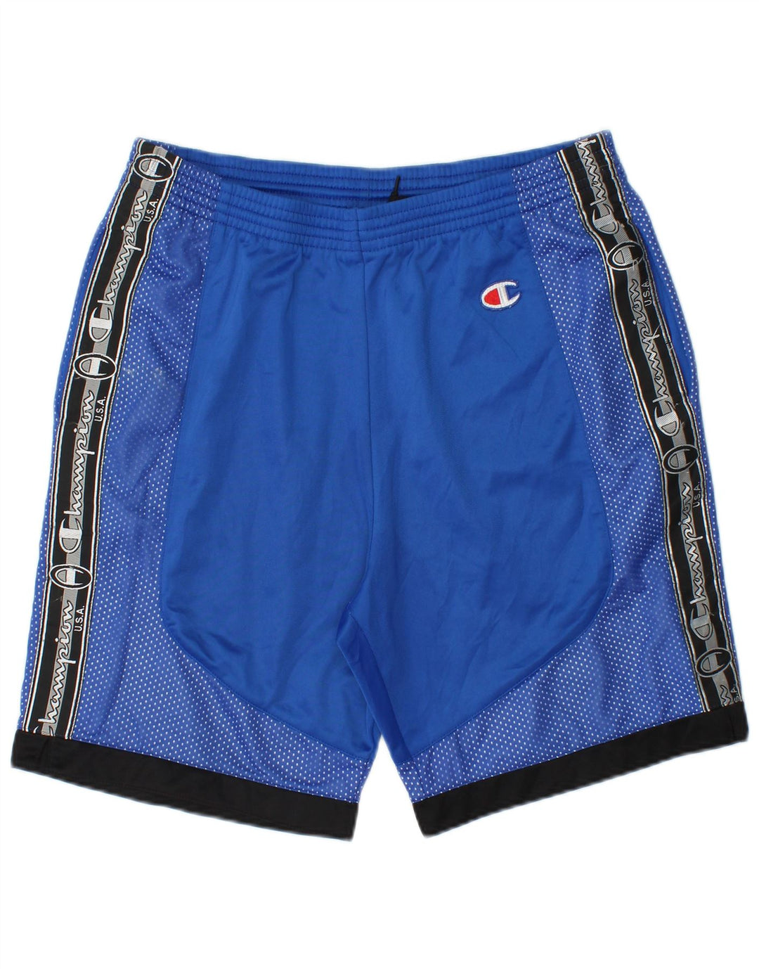 CHAMPION Herren-Sportshorts mit Grafik, groß, blaues Farbblock-Polyester