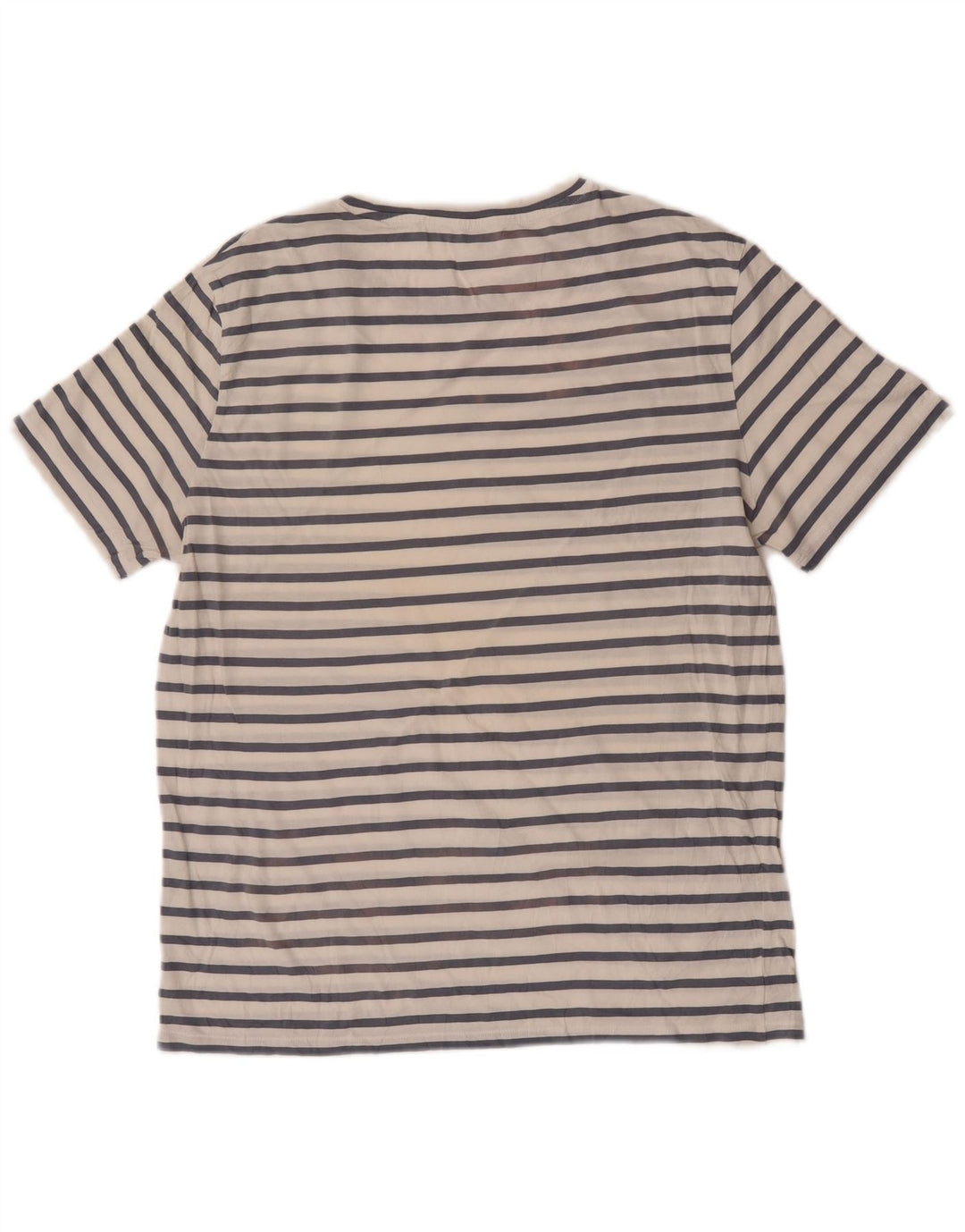 COS Herren-T-Shirt-Oberteil, groß, weiß gestreift, Baumwolle