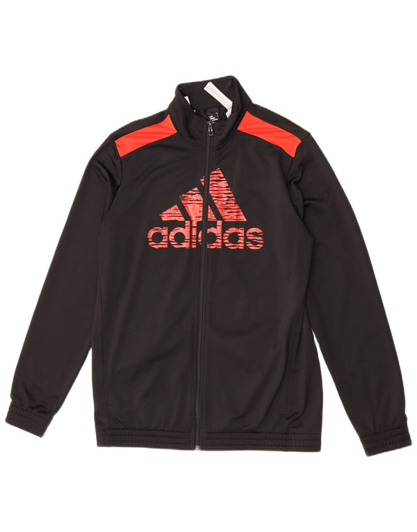 Adidas Mädchen-Trainingsanzugoberteil mit Grafik, 15–16 Jahre, Schwarz, Farbblock