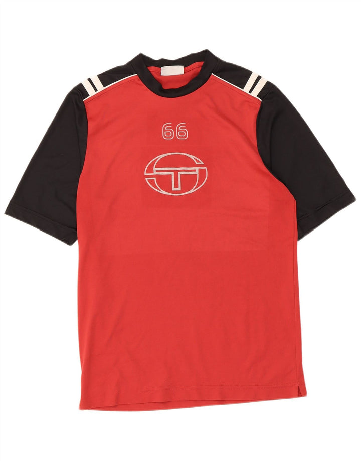 Sergio Tacchini Herren-T-Shirt mit Grafik, Größe S, Rot, Farbblock