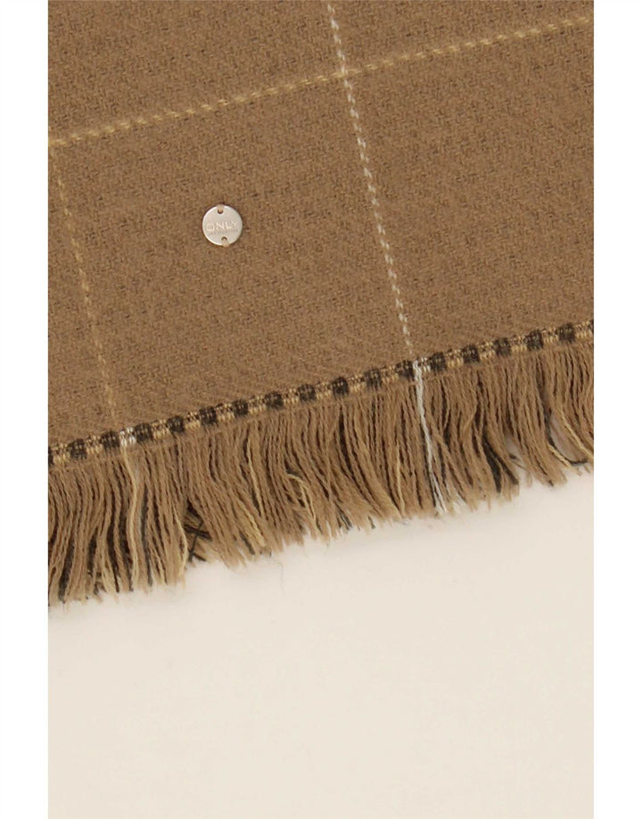 Only Damen Wende-Cape-Mantel, Einheitsgröße, Beige kariert