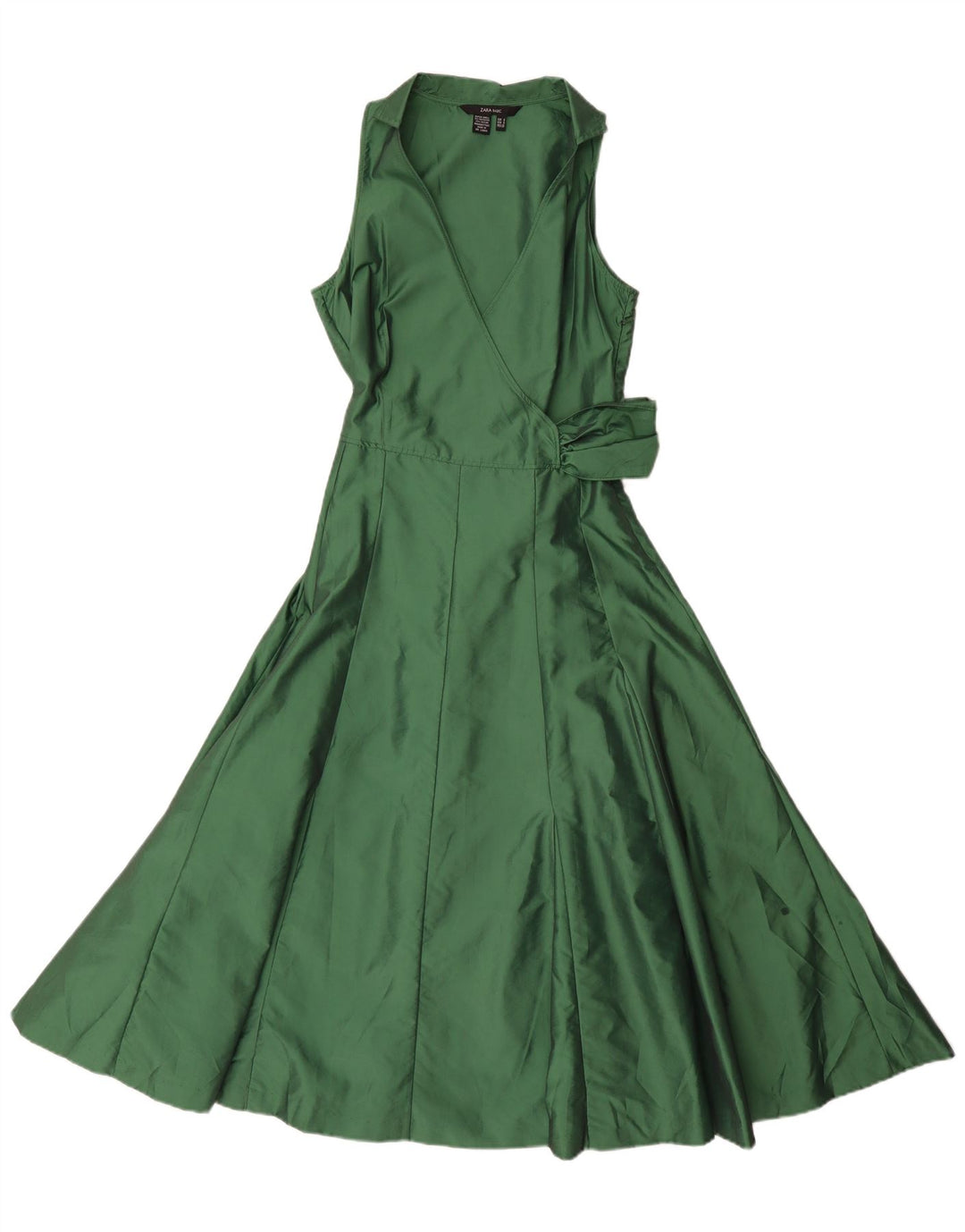 Ärmelloses Maxikleid für Damen von Zara, Gr. 10, Größe S, Grün, Polyester