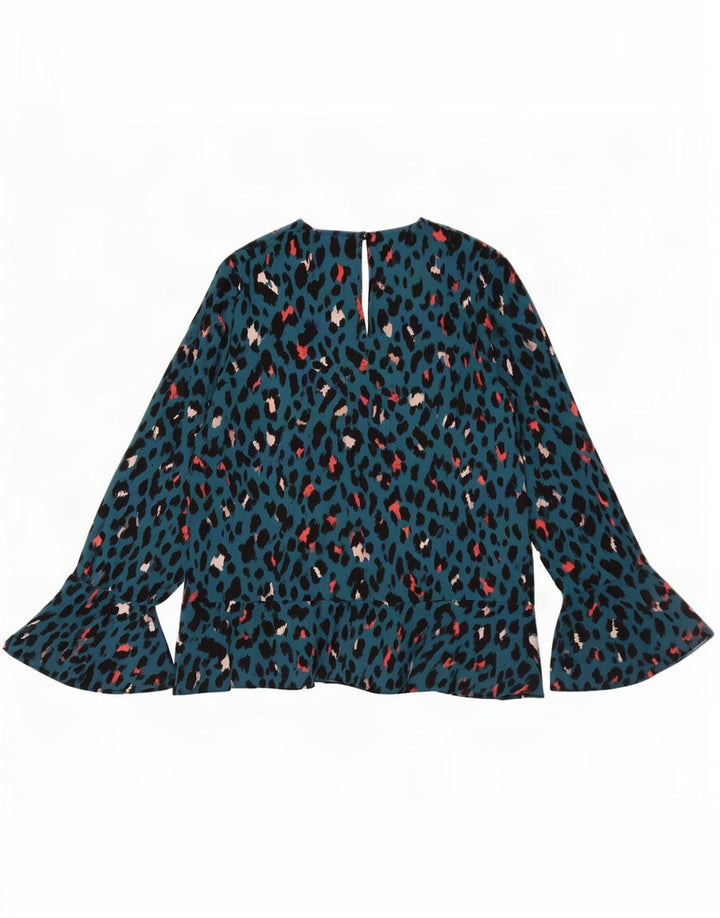 Coast Langarm-Blusenoberteil für Damen, Gr. 44, groß, blau geflecktes Polyester